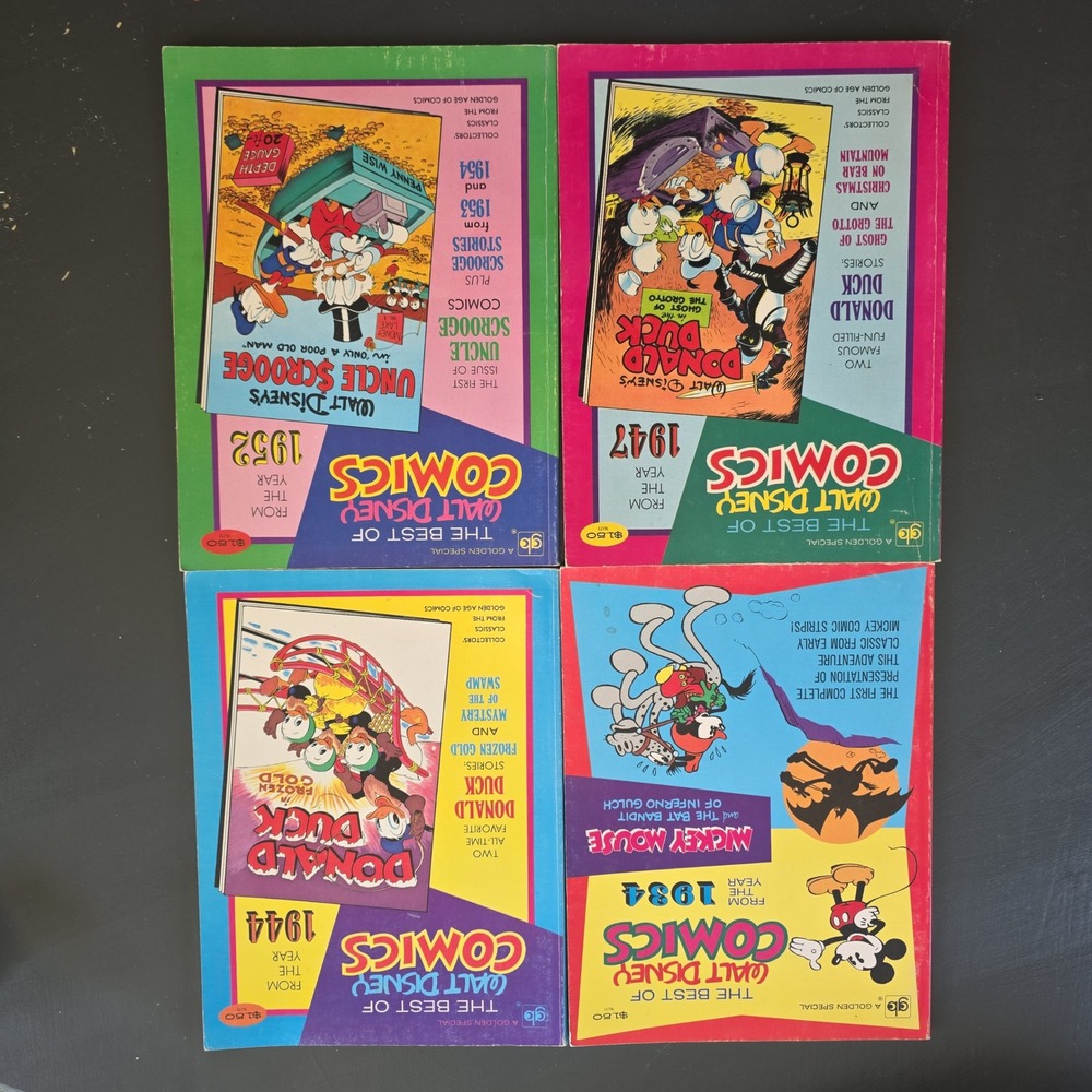 4 Vintage 1974 The Best of Walt Disney Comics Golden Special Mickey Donald Duck